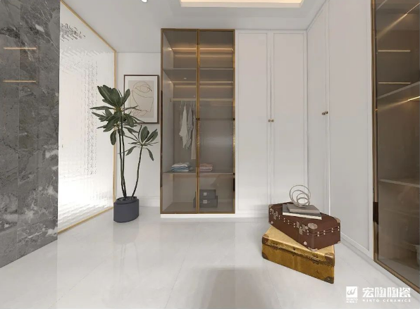 尊龙凯时人生就是搏地砖TPJ157014层影灰足影灰衣帽间效果图