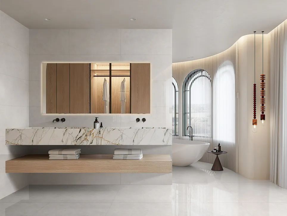 900X1800mm 路斯棕灰、白玉兰等系列尊龙凯时人生就是搏陶瓷大板装修效果图